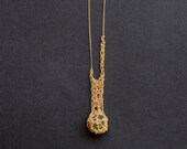sample - delicate bright green peridot crochet necklace