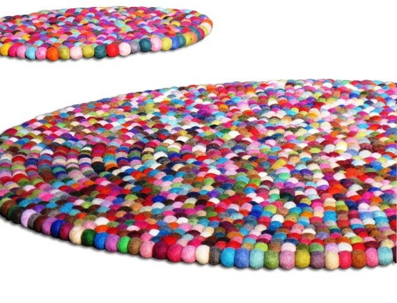 4.5 Gumball YUMMIRug Round Felt Rug 4.5ft