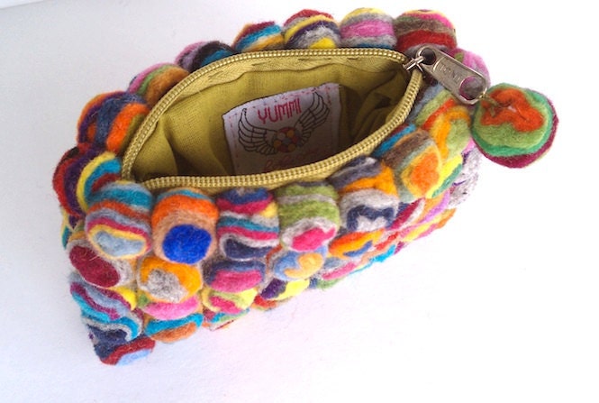 Swirly Pop Purse unique beautiful yellow fun colorful clutch purse