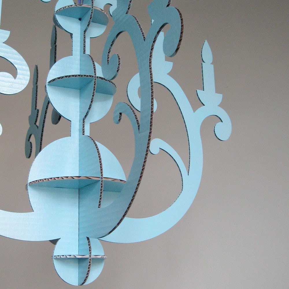 Reserved for pollyjean1975 - Painted Cardboard Chandelier, Pick Your Color, Laser Cut Silhouette by Seequin on Etsy
