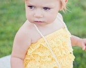 Yellow lace petti romper WITH headband