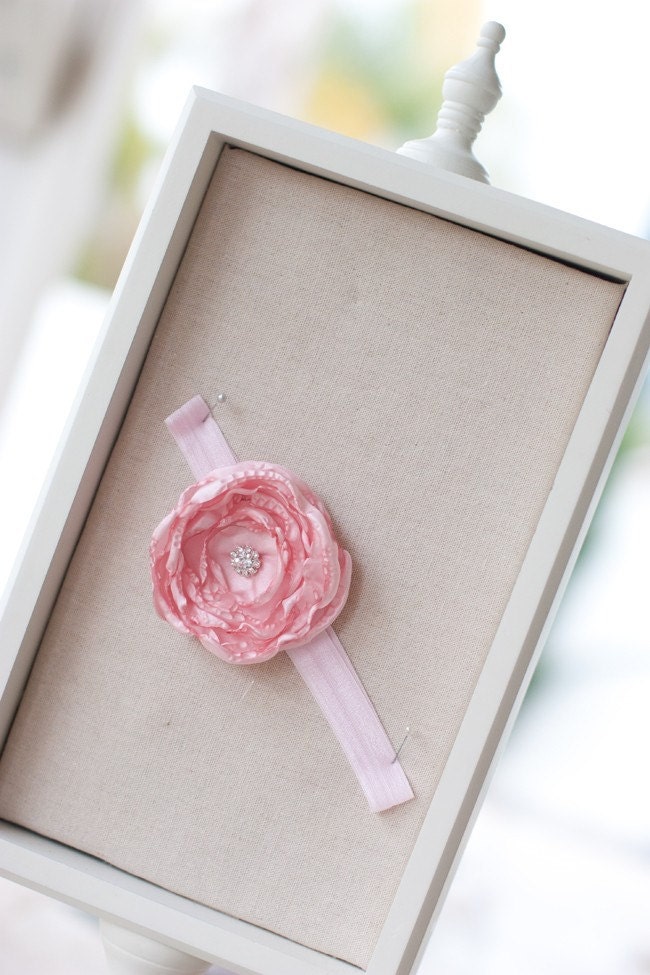 Baby pink flower headband