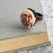 Blush Rose Ring, Pale Pink, Flower Cocktail Ring, Adjustable Filigree Ring, Rose Smoke