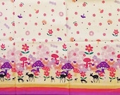 SALE / Mushroom and Flower Fabric