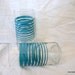 striped tumblers turquoise set of 2 glasses