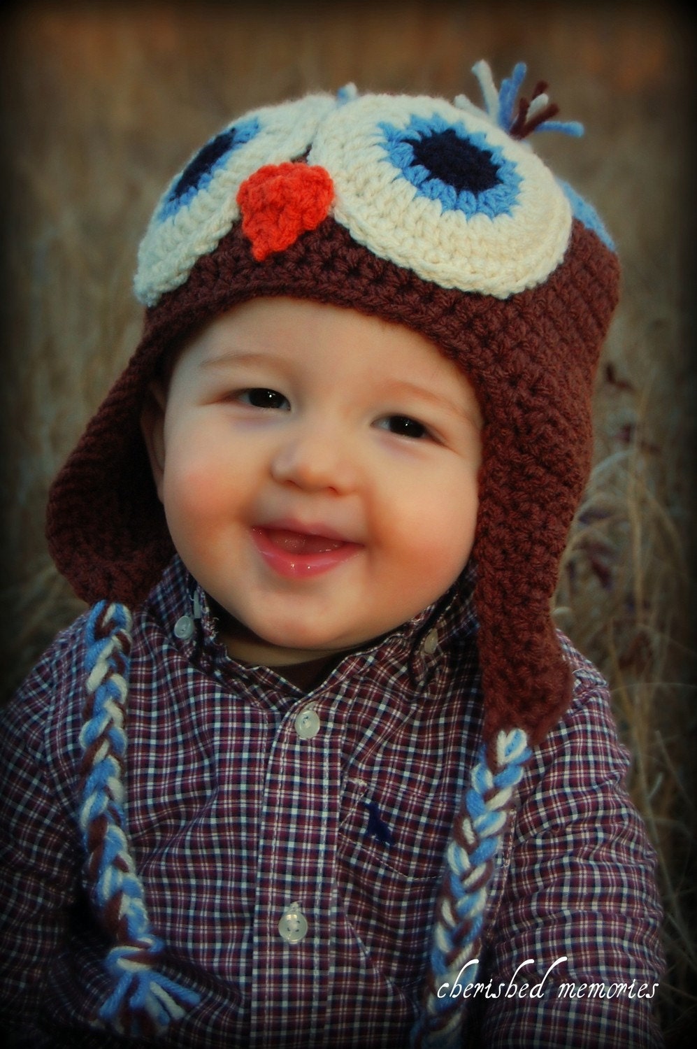 Blue and Brown Owl Hat