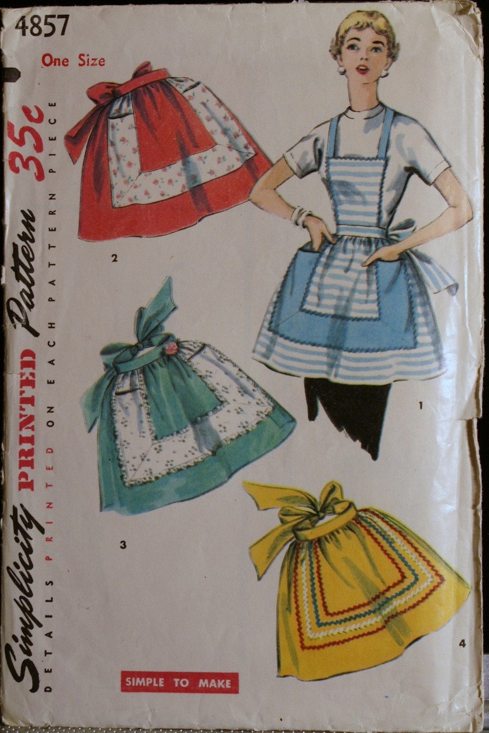 Vintage 50s Apron Pattern Simplicity 4857