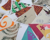 Hand printed bunting with leaping lady