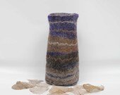 Stripy Blue/brown/grey felted vessel