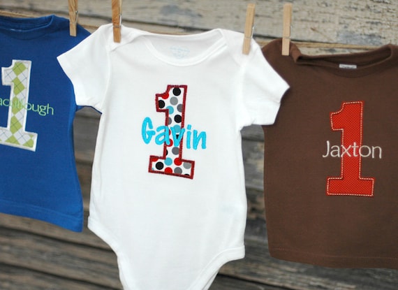 Personalized Birthday T-Shirt or Onesie Bodysuit to Coordinate with Birthday Party Sets - Add On to Birthday Set or Hat Purchase