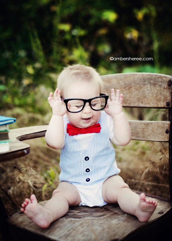 Bow Tie and Vest Onesie - Southern Gentleman - Boutique Baby Boy Clothes - Seersucker and Red Bowtie