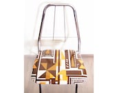 Child's Fold Up Chair - Chrome with Amazing Brown and Orange Vinyl