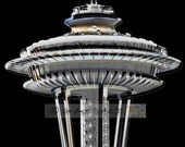 Seattle's Space Needle - 8X12 Black and White Fine Art Print - Seattle Washington Photography