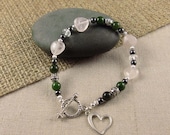 Metabolism & Heart Wellness Bracelet with Rose Quartz, Jade and Hematite