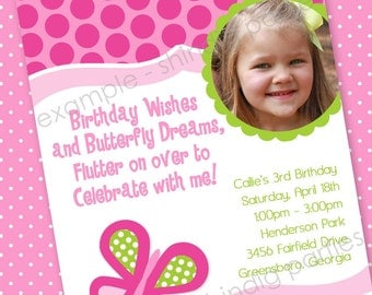 Butterfly Party Invitation - Butterfly Party Printable Invitation Set by Amanda's Parties To Go