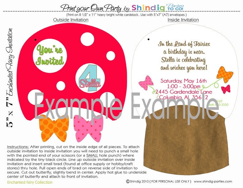 Fairy Party - Invitation - Garden Party - DIY Printable -by Amanda's Parties To Go