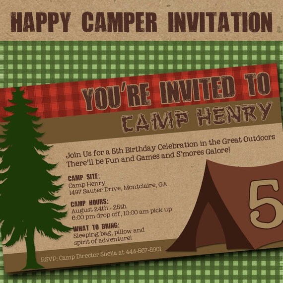 Camping Invitation - Party - Birthday Invitation by Amanda's Parties TO GO Il_570xn