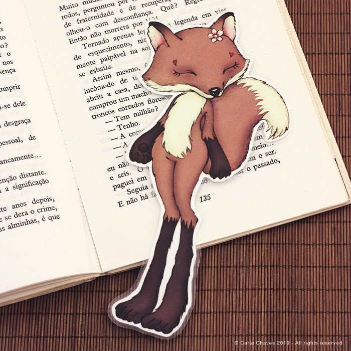 Fox laminated bookmark
