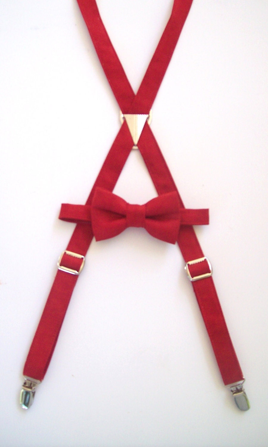 Red Suspender and Bow Tie Set