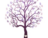 Wedding Guest Book Tree  Print--  To Be Personalized With Guest's Fingerprints - 17x22 - With 2 ink pads -Wedding Guest Book tree