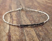 Black Diamonds in the Rough Diamond Bracelet with Karen Hill Tribe Silver Beads