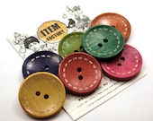 10pcs 30mm MIX Earthtone Color wood Round Buttons SEWING FAbric for Craft making, DIY Accessory, Earring blank Etc.