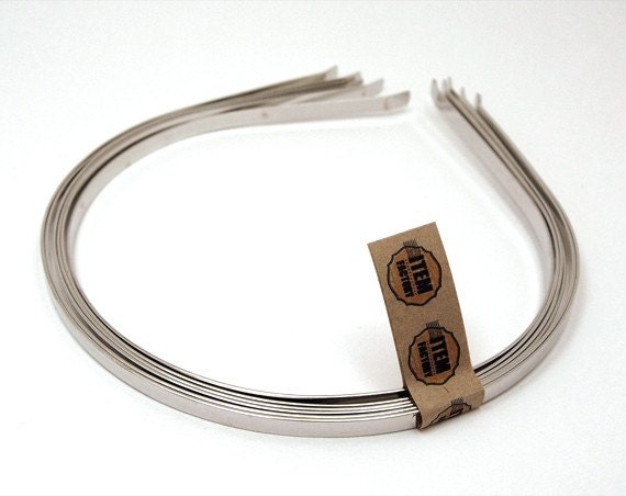 12Pcs 5mm NICKEL METAL HEADBANDS for Craft Making, Hair accessory, Decorate with any your idea, Etc.