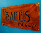 CUSTOM Mission Style Family Name in Rusted Steel