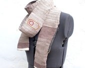 Chilkat Inspired New Tribe Handwoven Silk Scarf - With Chevron Beads & a Zipper Pouch