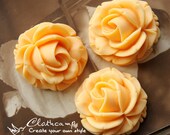SALE-4Pcs Wholesale Beautiful Colorful Vintage style  Big Rose Cabochon - -36MM- (CAB-D-9)
