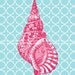 Set 3 Beach Cottage Nursery Girl Seashell Ocean Hot Pink  Turquoise prints choose your color each 11x14 each