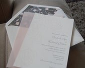 Letterpressed Wedding Invitations - Peonies