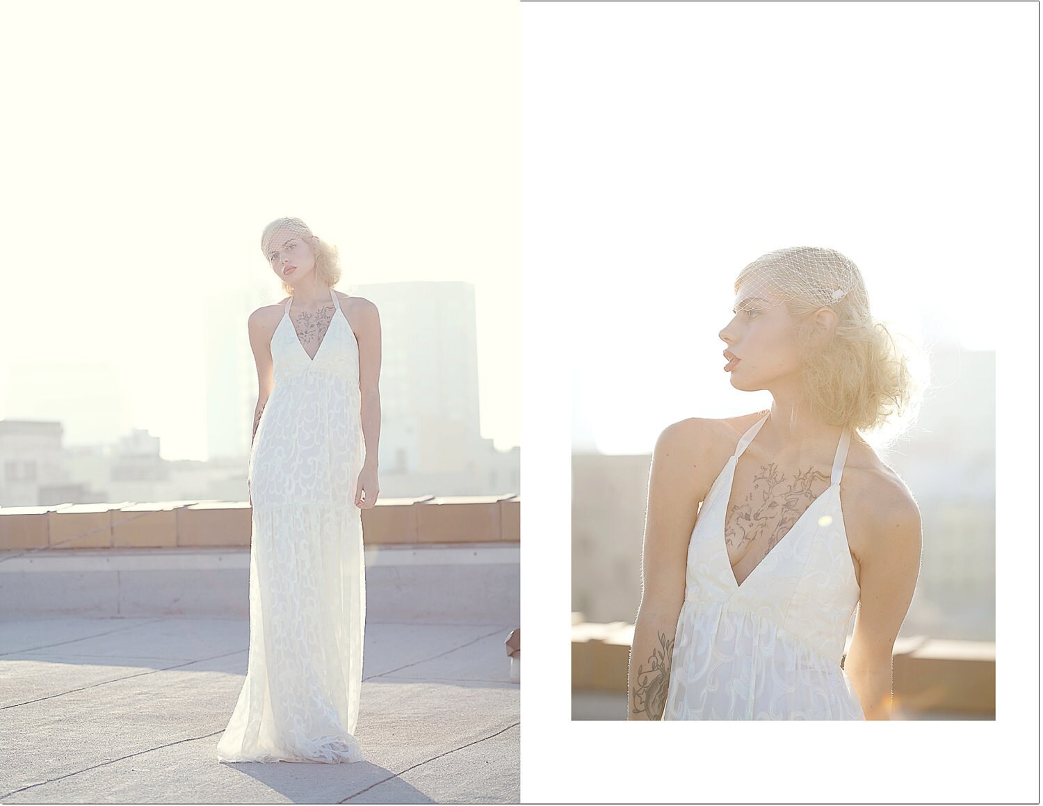 Halter style destination wedding gown