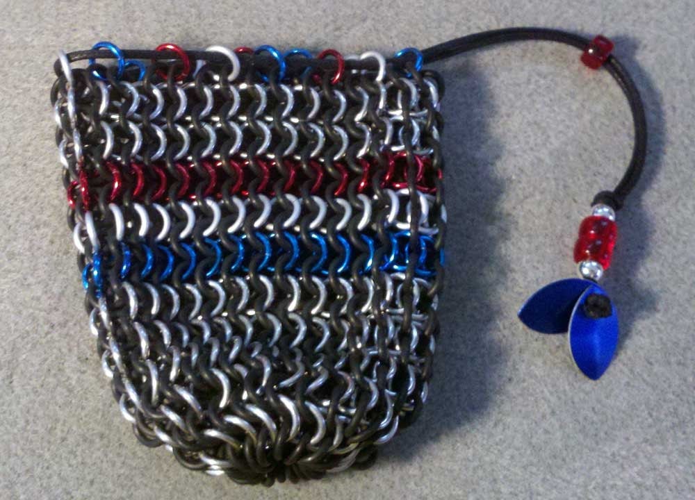 SALE - American Patriot Chainmaille Dice Bag
