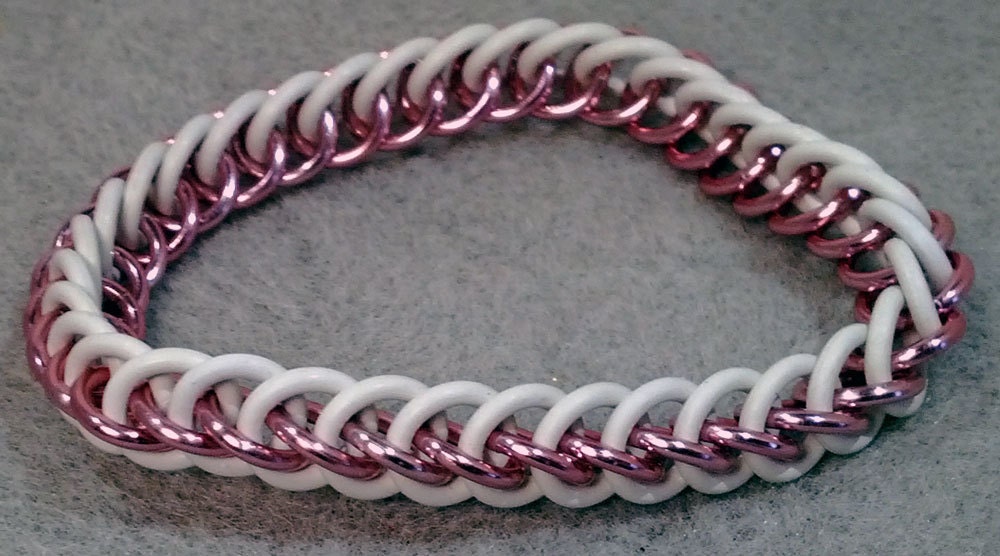Shiny Pink and White Princess Half Persian Bracelet