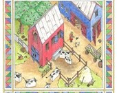 Ox Cubes Art Print