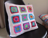 Crochet Granny Square Cushion Cover