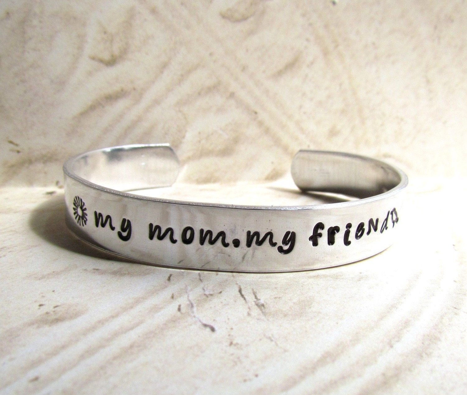 Personalized Bracelets SET of 5 Custom Hand Stamped Cuff Aluminum Toddler Child Teen Womens Made To Order