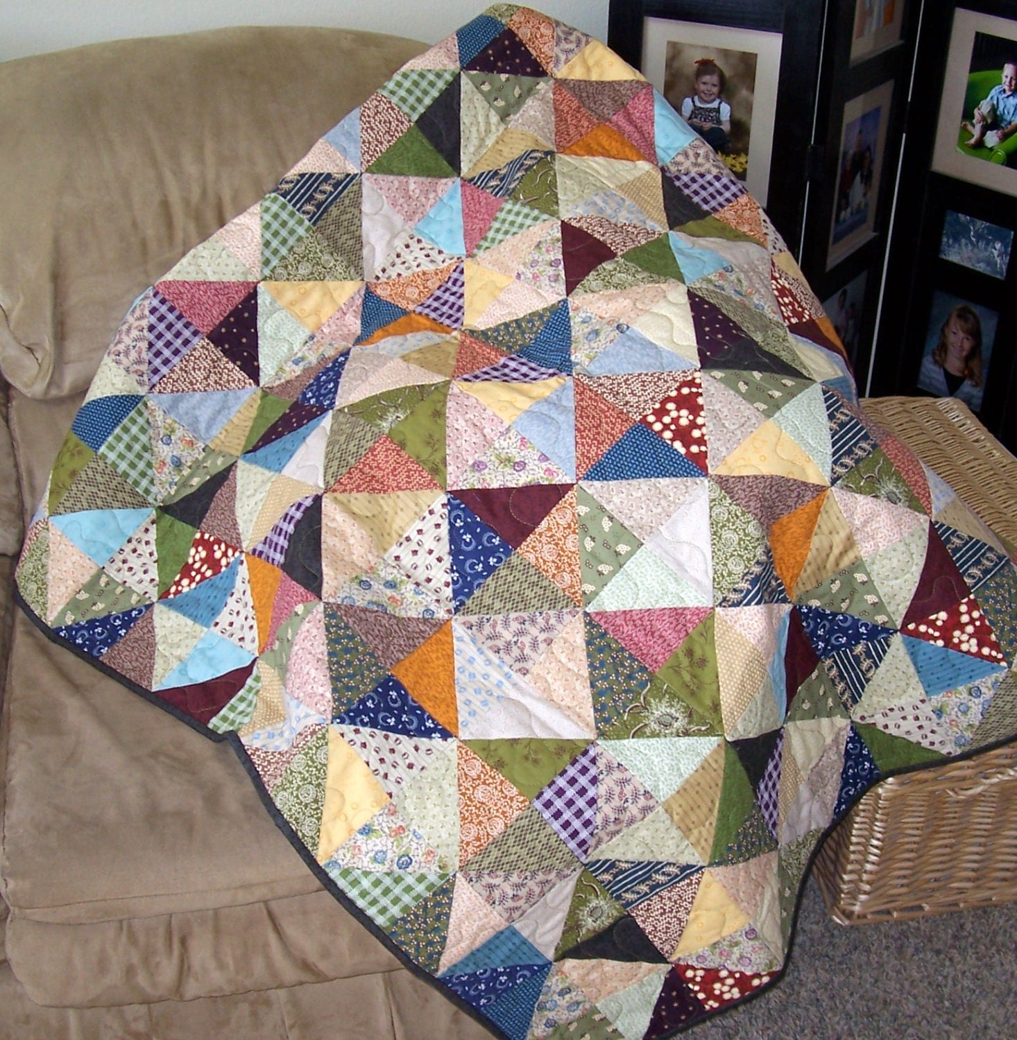 Scrappy Diamond Lap Quilt