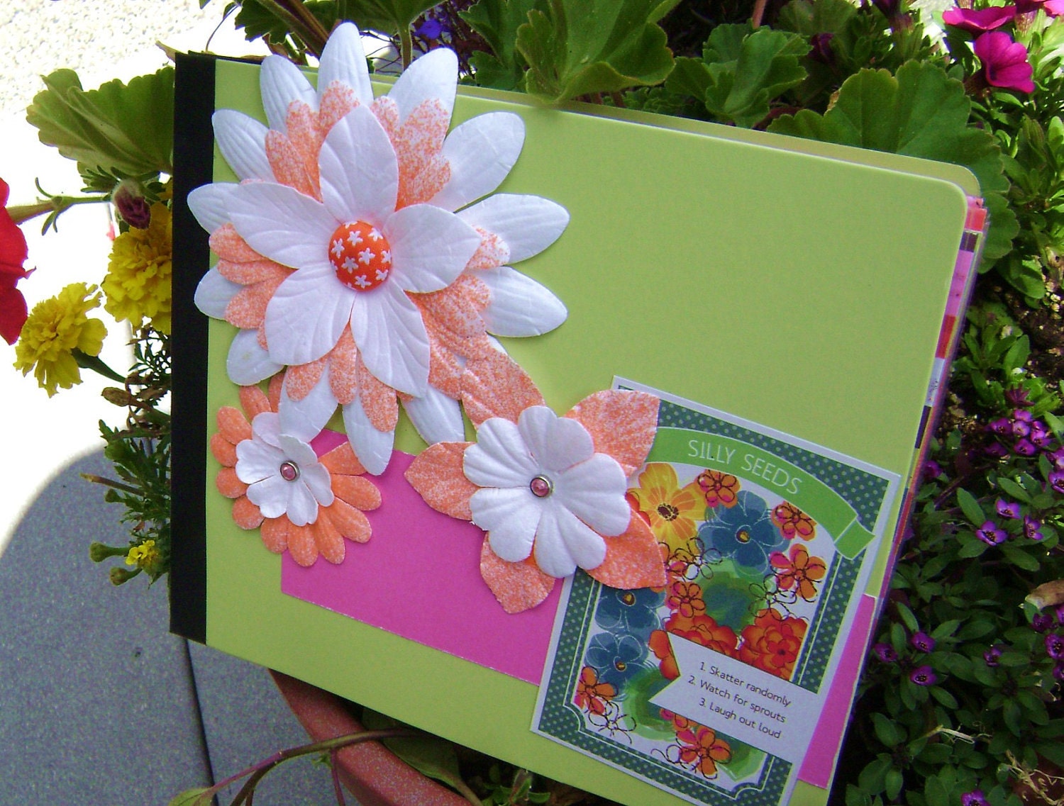 floral mini album scrapbook garden  journal SEI mini book