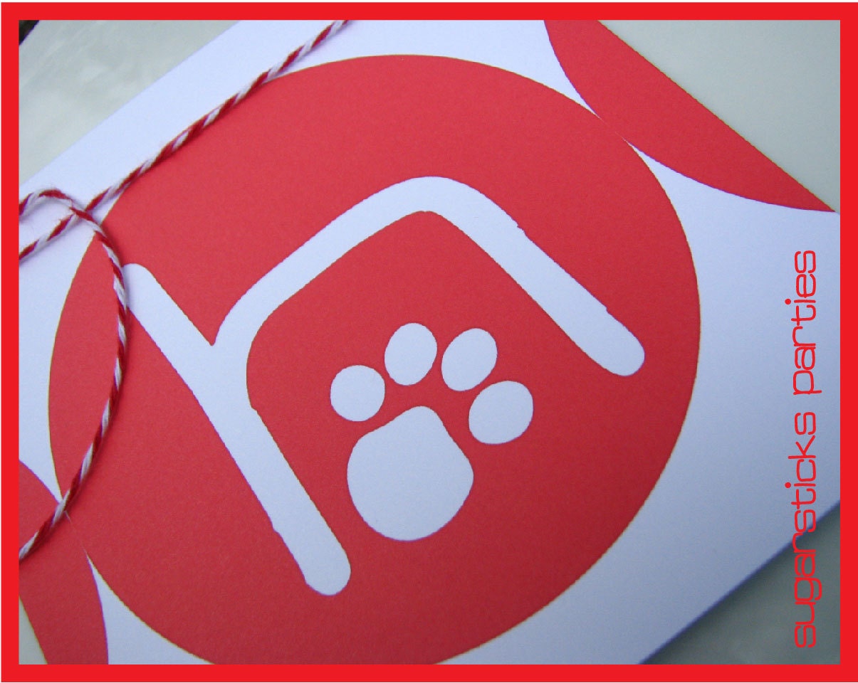 Clifford inspired Red Polka Dot Birthday Banner Il_570xn
