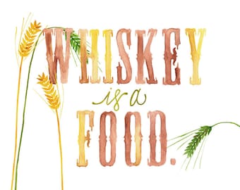 5x7 - Whiskey is a Food Print