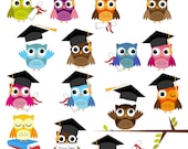 Graduation Owls Clipart Clip Art, Education School Owls Clipart Clip Art - Commercial and Personal