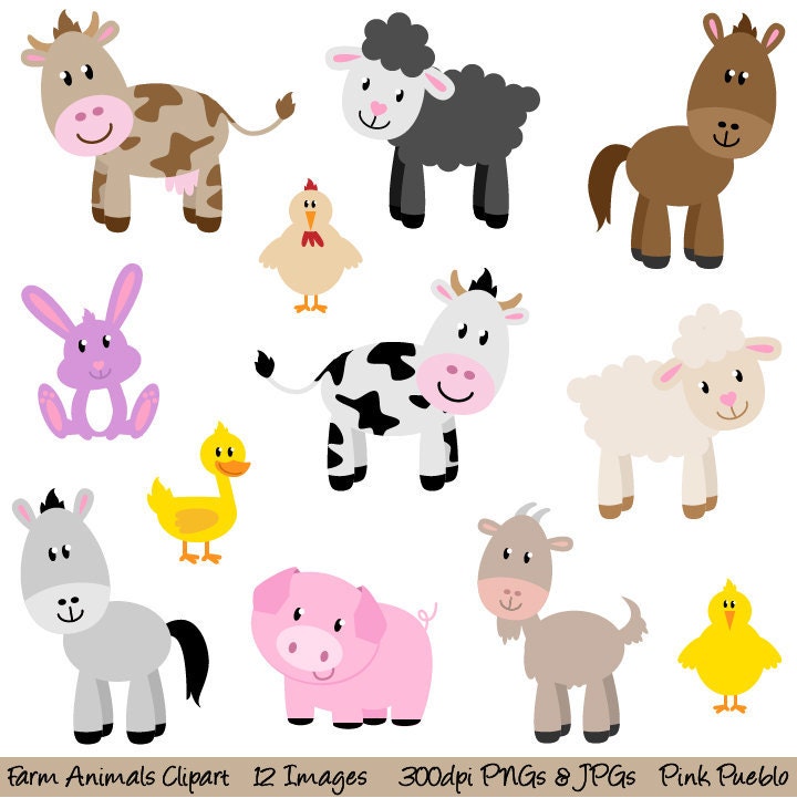 Farm Animals Clipart, Farm Animals Clip Art, Barnyard Clipart, Barnyard