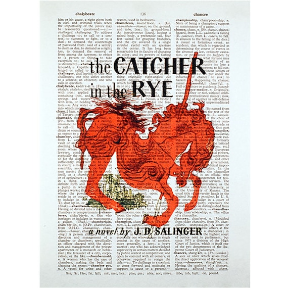 The Catcher in the Rye on a Vintage Dictionary Page