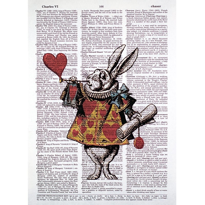 Alice in Wonderland White Rabbit Giclee on a Vintage Book Page