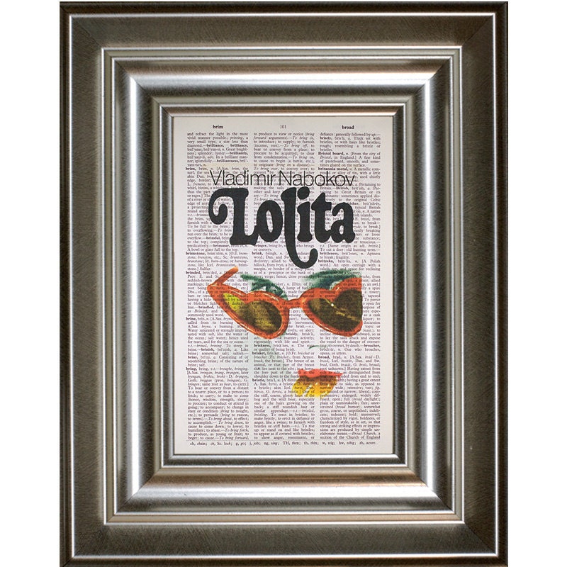 Lolita (Red Glasses) on a Vintage Dictionary Page