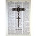 Cheers Corkscrew Print on a Vintage Book Page