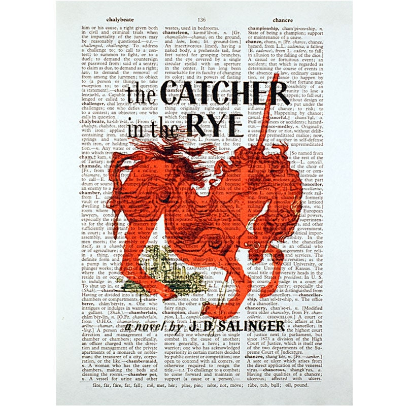 The Catcher in the Rye on a Vintage Dictionary Page