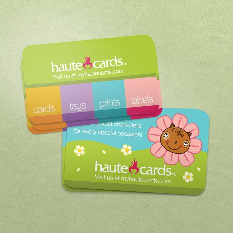 Business Cards - Glossy or Matte - Full Color - Custom for Etsy Shops (100 cards)